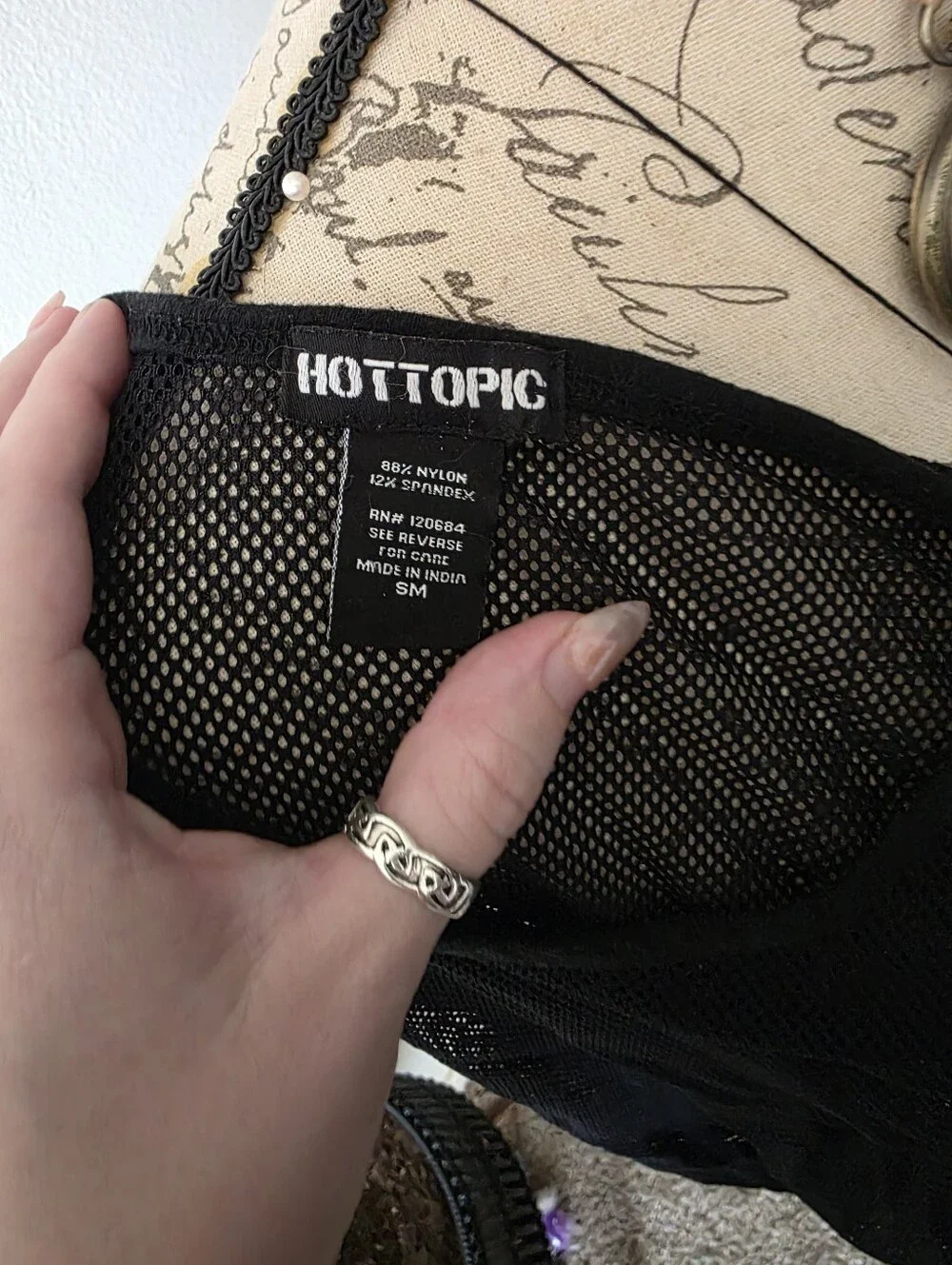 Hot Topic Black Mesh Top - Small